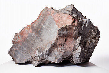 A large stone lying on a white background