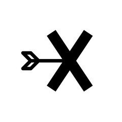 Obraz premium arrow on x target icon