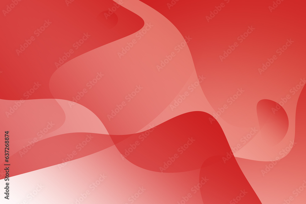 Wall mural smooth red gradient background with wavy lines and free space