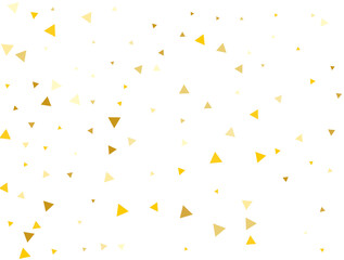 Golden Triangular Confetti. Vector illustration