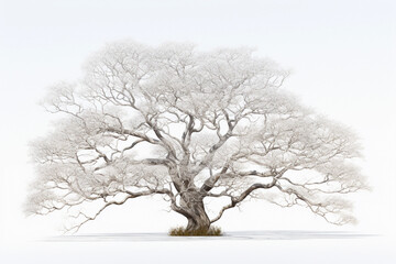 Fototapeta na wymiar An image of a large tree placed isolated on a white background.