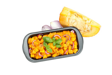 PNG, Baked pumpkin isolated on white background