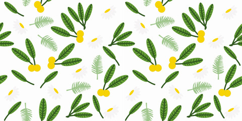 Obraz premium Seamless vector pattern hand-drawn line with leaves fabric seamless patterns The geometric pattern with lines. Seamless vector background. for paper,cover,interior decor,texture,fabric,clothing