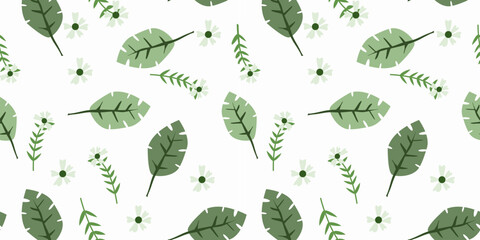 Seamless vector pattern hand-drawn line with leaves fabric seamless patterns The geometric pattern with lines. Seamless vector background. for paper,cover,interior decor,texture,fabric,clothing