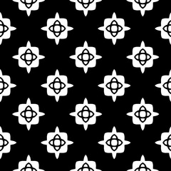 White background with black pattern. Seamless texture for fashion, textile design,  on wall paper, wrapping paper, fabrics and home decor. Simple repeat pattern.