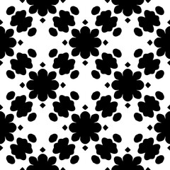 White background with black pattern. Seamless texture for fashion, textile design,  on wall paper, wrapping paper, fabrics and home decor. Simple repeat pattern.