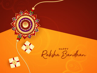 Beautiful Happy Raksha Bandhan Hindu festival card design