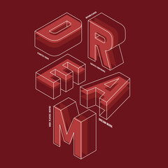 dream word style. vector illustration with hand-lettering and decoration elements. Drawing for prints on t-shirts, poster. etc
