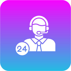 24 Hours Support Icon