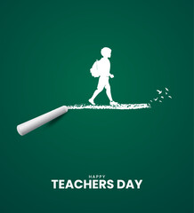 Happy Teachers Day. Design for banner poster vector art. 3D Illustration - obrazy, fototapety, plakaty