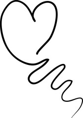 Cute hand drawn heart shape illustration