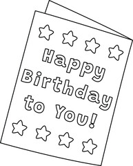 Birthday Card Isolated Coloring Page for Kids