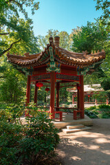 Chinese Garden in Royal Baths Park in Warsaw, Poland