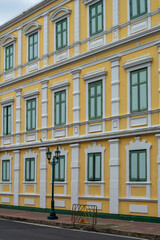 Elegant Patterns of Thailand's Ministry of Defence Building: A Captivating Display of Architectural Beauty. The intricate and ornate designs of this historic structure.