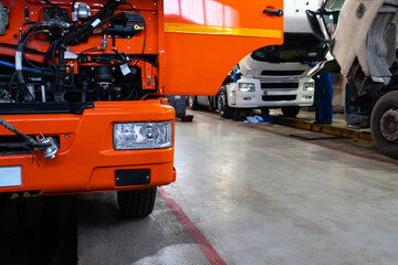 Trucks repair in car service