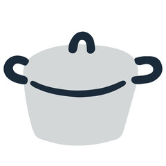 Cooking pot icon flat illustration