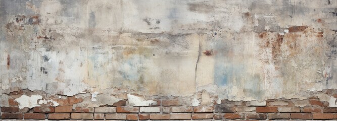 Historic wall background with chalky, worn-out bricks - Powered by Adobe