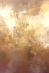 watercolor with delicate gold color and strokes of paint under the texture of the wall	
