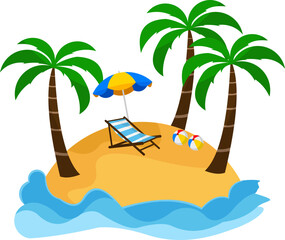 Tropical Beach Illustration