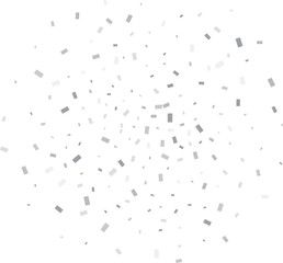 Sparkle Rectangular Silver Confetti