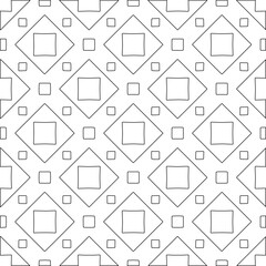 Vector pattern with symmetrical elements . Modern stylish abstract texture. Repeating geometric tiles from striped elements.Black and white pattern.