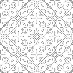 Vector pattern with symmetrical elements . Modern stylish abstract texture. Repeating geometric tiles from striped elements.Black and white pattern.