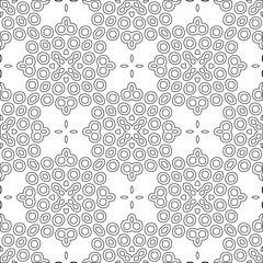 Vector pattern with symmetrical elements . Modern stylish abstract texture. Repeating geometric tiles from striped elements.Black and white pattern.