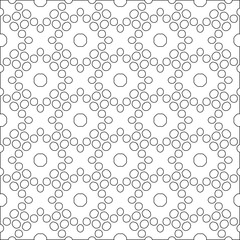 Vector pattern with symmetrical elements . Modern stylish abstract texture. Repeating geometric tiles from striped elements.Black and white pattern.