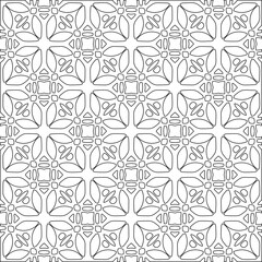 Vector pattern with symmetrical elements . Modern stylish abstract texture. Repeating geometric tiles from striped elements.Black and white pattern.