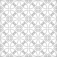 Fototapeta premium Vector pattern with symmetrical elements . Modern stylish abstract texture. Repeating geometric tiles from striped elements.Black and white pattern.