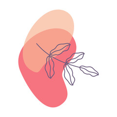 Beige abstract floral vector element