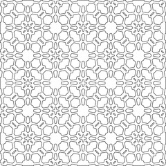 Vector pattern with symmetrical elements . Modern stylish abstract texture. Repeating geometric tiles from striped elements.Black and white pattern.