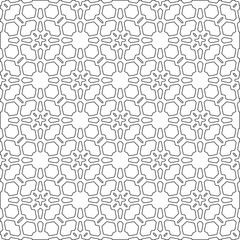 Vector pattern with symmetrical elements . Modern stylish abstract texture. Repeating geometric tiles from striped elements.Black and white pattern.