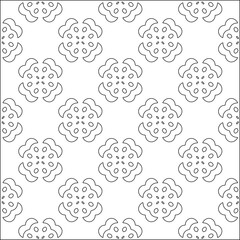Vector pattern with symmetrical elements . Modern stylish abstract texture. Repeating geometric tiles from striped elements.Black and white pattern.