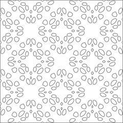Vector pattern with symmetrical elements . Modern stylish abstract texture. Repeating geometric tiles from striped elements.Black and white pattern.