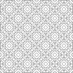 Vector pattern with symmetrical elements . Modern stylish abstract texture. Repeating geometric tiles from striped elements.Black and white pattern.