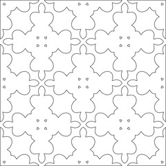 Vector pattern with symmetrical elements . Modern stylish abstract texture. Repeating geometric tiles from striped elements.Black and white pattern.