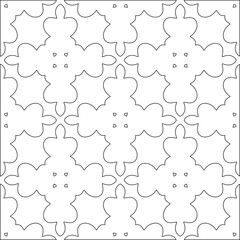 Vector pattern with symmetrical elements . Modern stylish abstract texture. Repeating geometric tiles from striped elements.Black and white pattern.