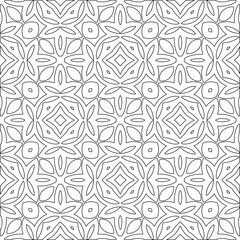 Vector pattern with symmetrical elements . Modern stylish abstract texture. Repeating geometric tiles from striped elements.Black and white pattern.