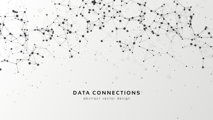 Abstract mesh vector background. Futuristic technology style card. Lines, point, planes in 3d space.