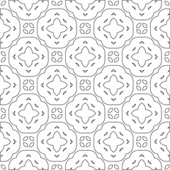 Obraz premium Vector pattern with symmetrical elements . Modern stylish abstract texture. Repeating geometric tiles from striped elements.Black and white pattern.