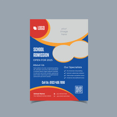Obraz premium School Admission Flyer Design Template
