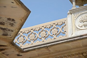 Intricate carving at Gatore Ki Chhatriyan ( royal crematorium grounds ) , Jaipur, Rajasthan, India