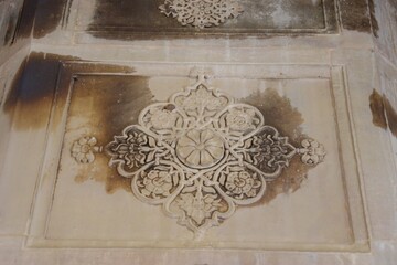 Intricate carving at Gatore Ki Chhatriyan ( royal crematorium grounds ) , Jaipur, Rajasthan, India