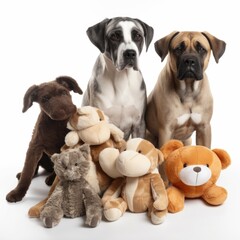 Toys for Dogs - Plush toys isolated. Generative AI