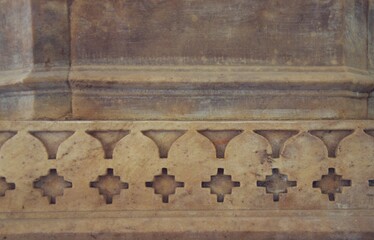 Intricate carving at Gatore Ki Chhatriyan ( royal crematorium grounds ) , Jaipur, Rajasthan, India