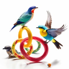 Toys for Birds - Jumping rings isolated. Generative AI