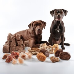 Treats for Dogs - Meat treats isolated. Generative AI