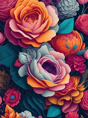 A detailed drawing of intricate flowers