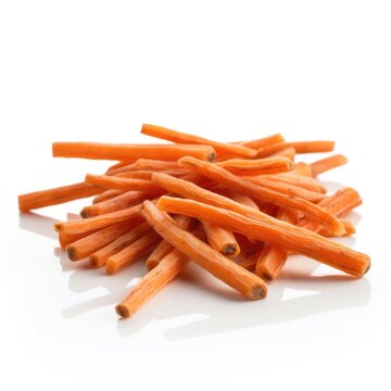 Treats for Rodents - Carrot sticks isolated. Generative AI